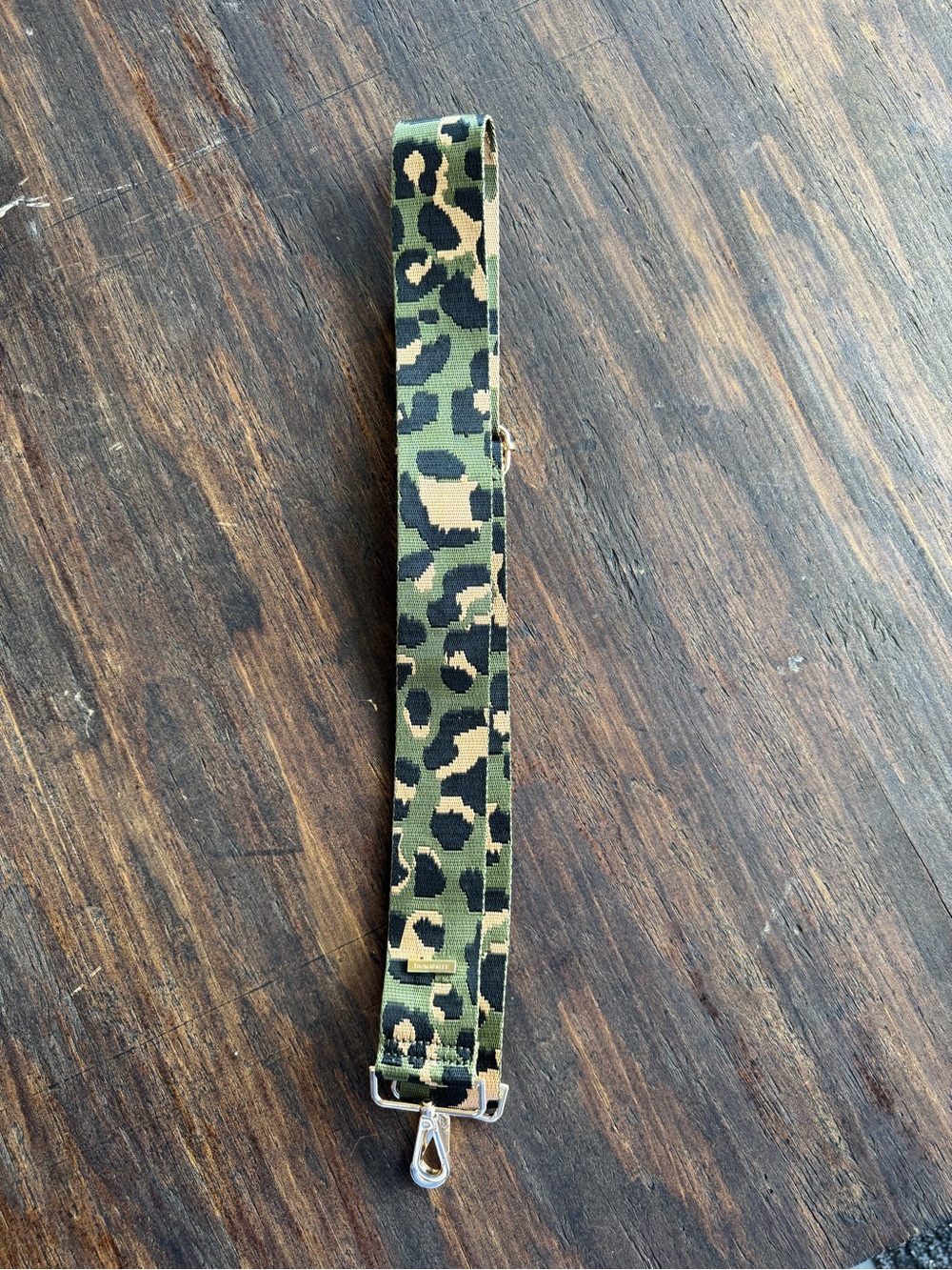 Cheetah -Print Crossbody Strap in Green/Tan/Black